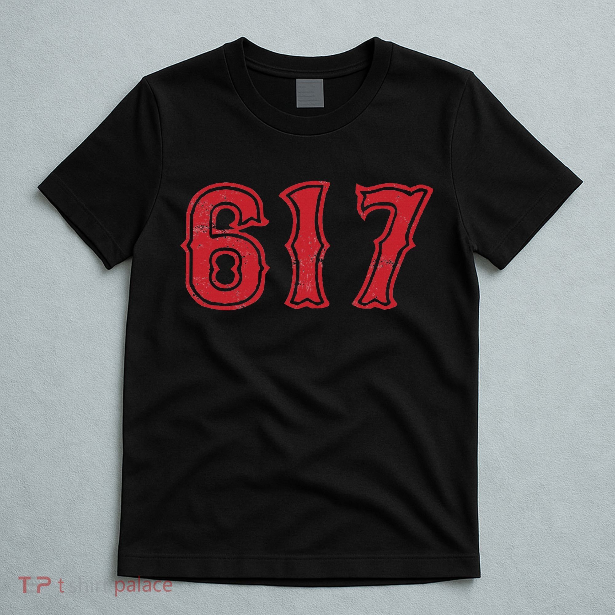 617 Area Code Boston Fan Baseball T-Shirt