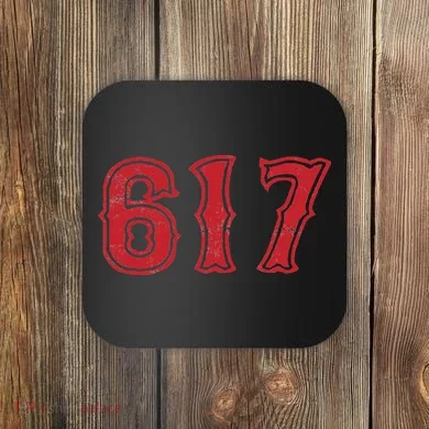 617 Area Code Boston Fan Baseball Coaster