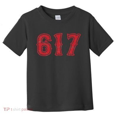 617 Area Code Boston Fan Baseball Toddler T-Shirt