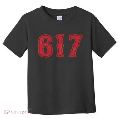 617 Area Code Boston Fan Baseball Toddler T-Shirt