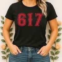 617 Area Code Boston Fan Baseball Women's T-Shirt thumb 2