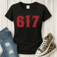 617 Area Code Boston Fan Baseball Women's T-Shirt thumb 3