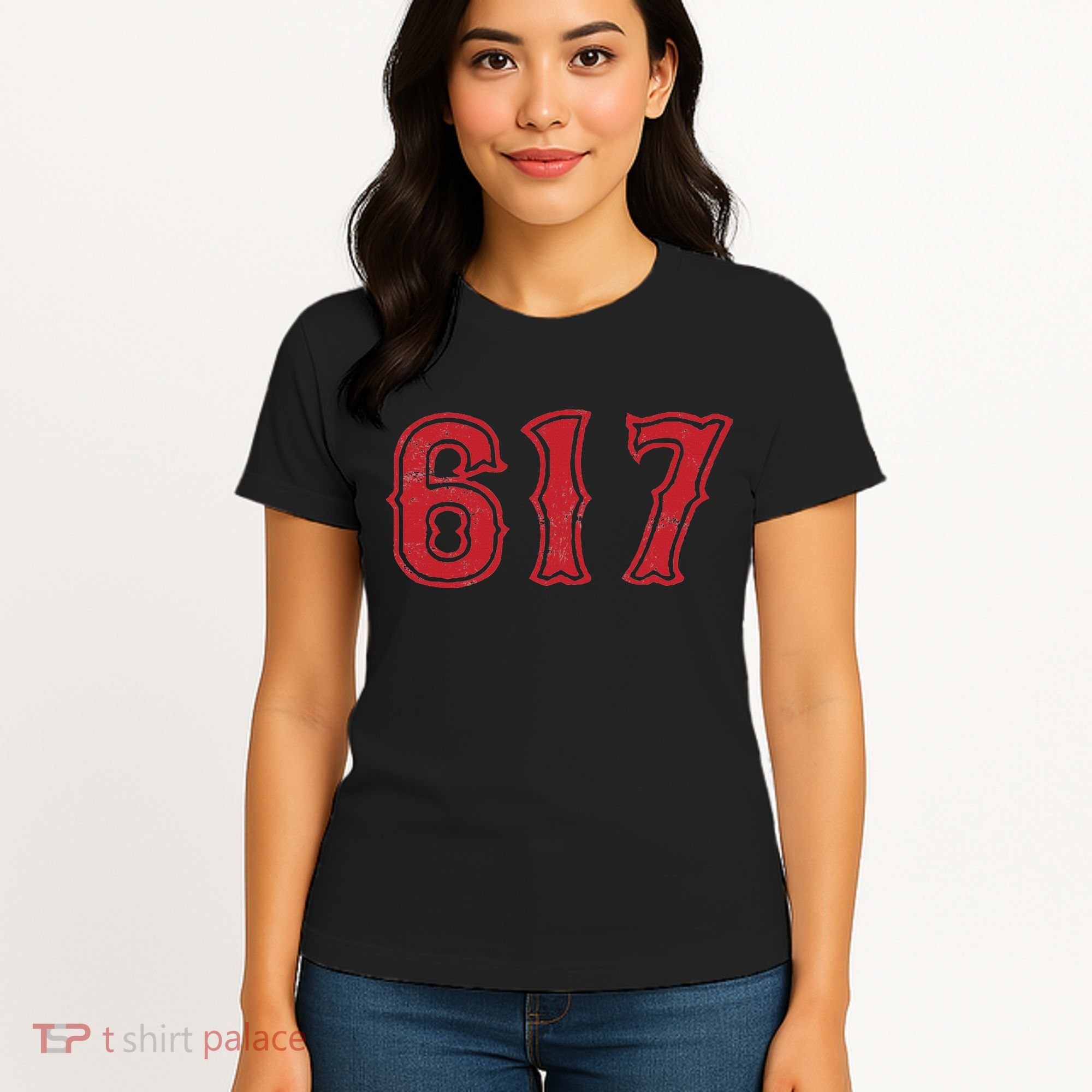 617 Area Code Boston Fan Baseball Women's T-Shirt
