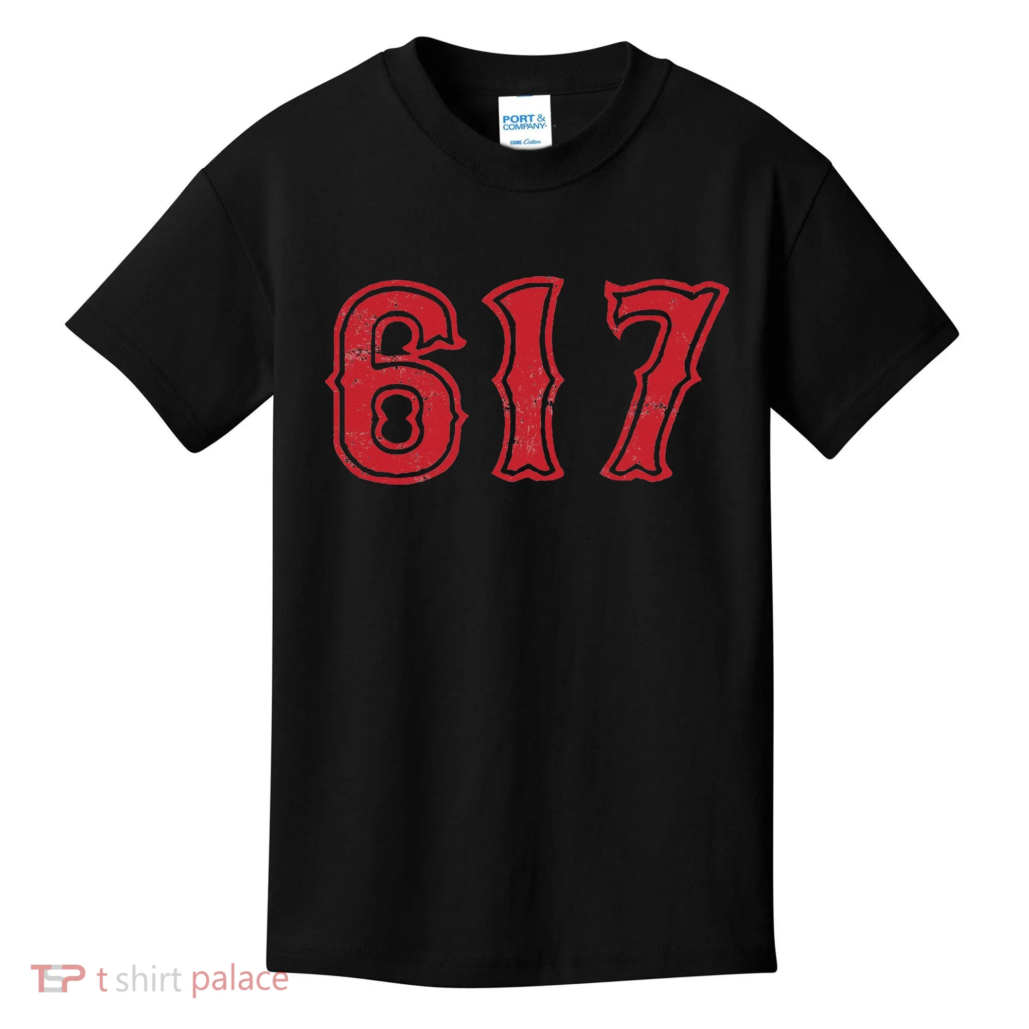 617 Area Code Boston Fan Baseball Kids T-Shirt