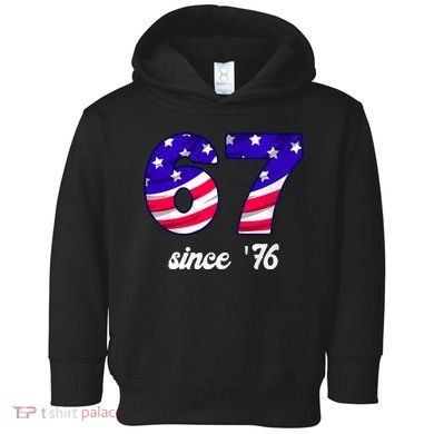 67 American Flag Vintage Meme 6-7 Meme Toddler Hoodie