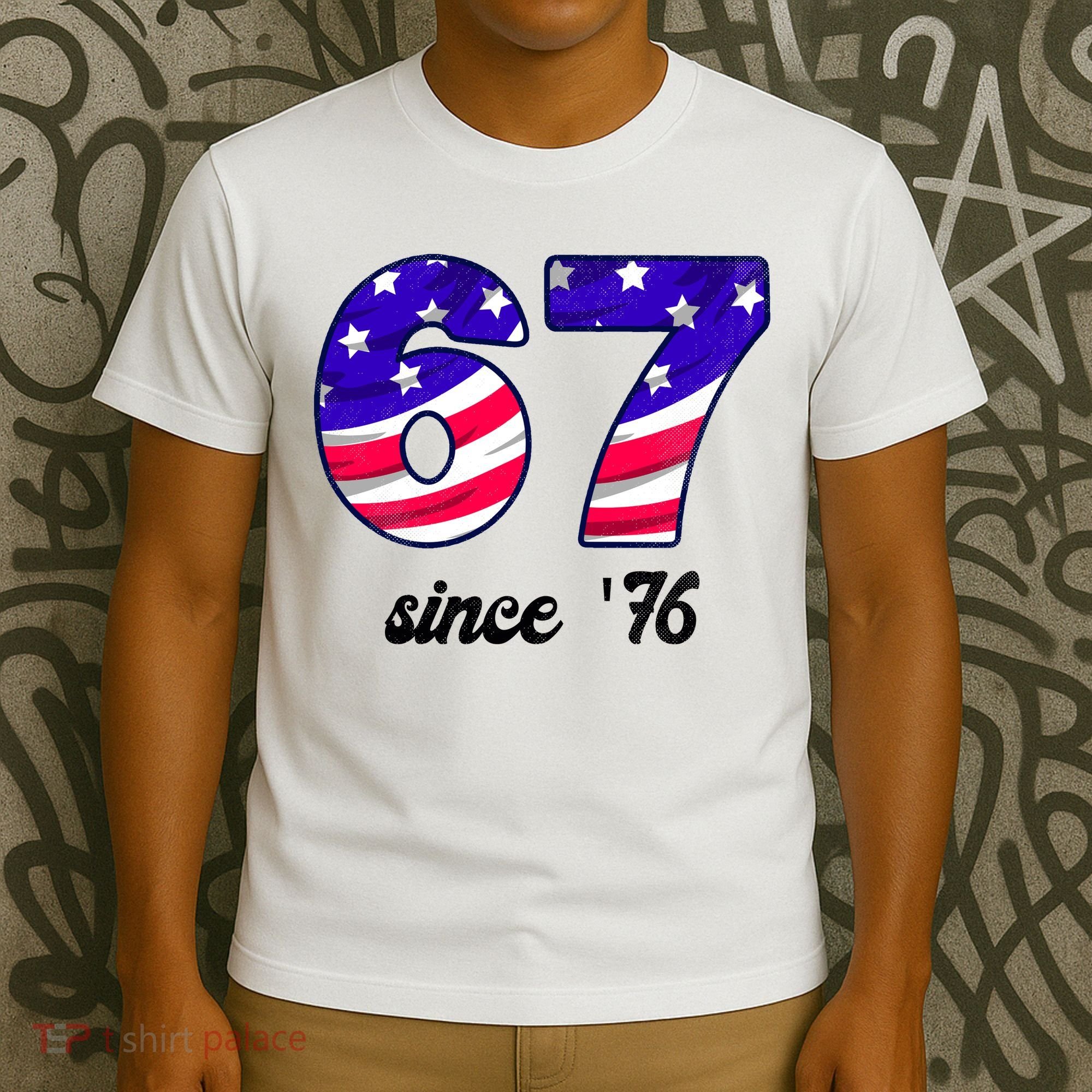 67 American Flag Vintage Meme 6-7 Meme T-Shirt