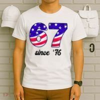 67 American Flag Vintage Meme 6-7 Meme T-Shirt thumb 6
