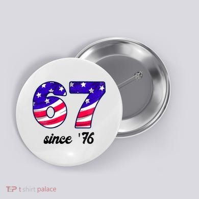 67 American Flag Vintage Meme 6-7 Meme Button