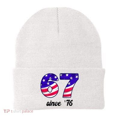 67 American Flag Vintage Meme 6-7 Meme Beanie