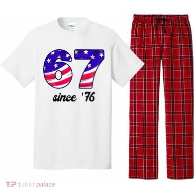 67 American Flag Vintage Meme 6-7 Meme Pajama Set