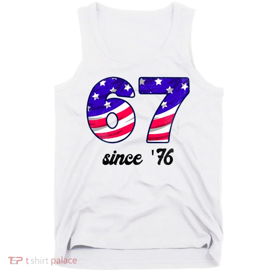 67 American Flag Vintage Meme 6-7 Meme Tank Top