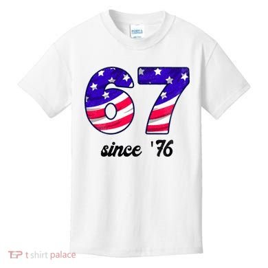 67 American Flag Vintage Meme 6-7 Meme Kids T-Shirt