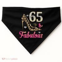 65 And Fabulous Funny 65th Birthday Cute Gift Beautiful Fun Tank Top USA-Made Doggie Bandana thumb 0