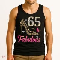 65 And Fabulous Funny 65th Birthday Cute Gift Beautiful Fun Tank Top Tank Top thumb 3