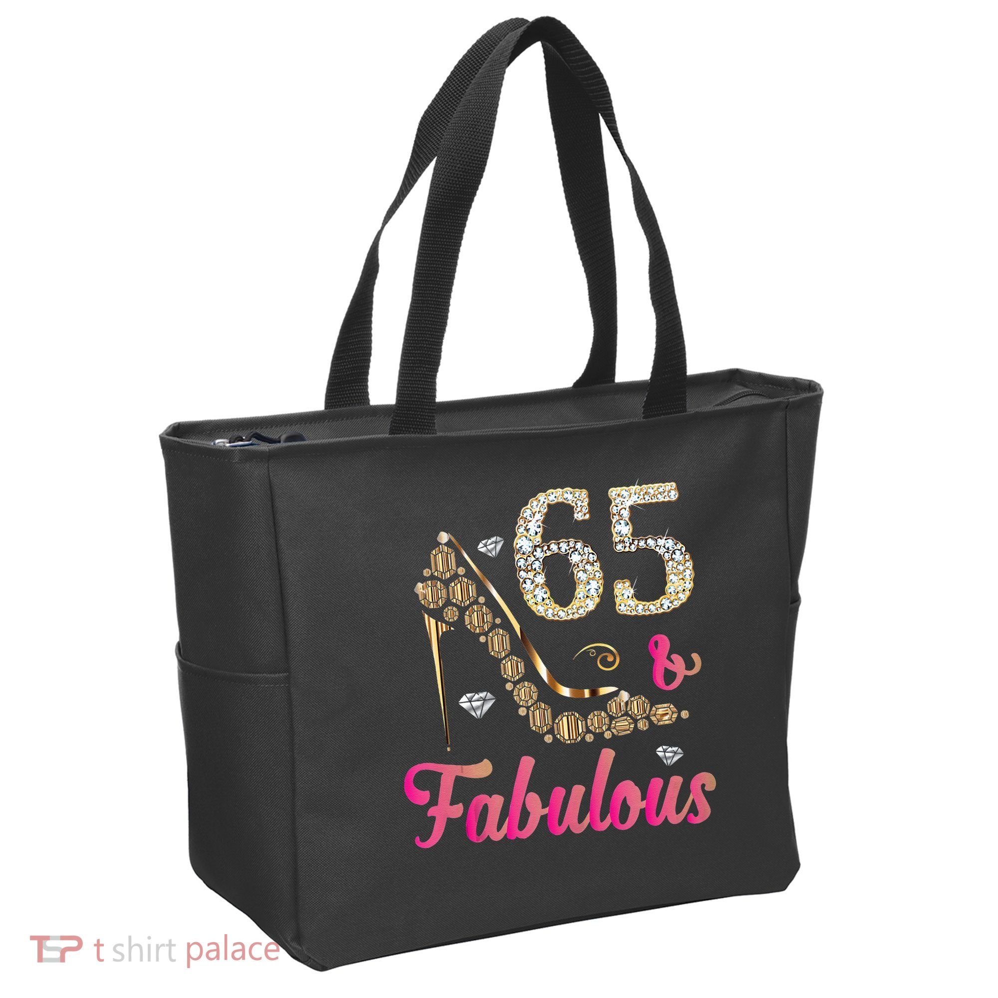 65 And Fabulous Funny 65th Birthday Cute Gift Beautiful Fun Tank Top Tote Bag