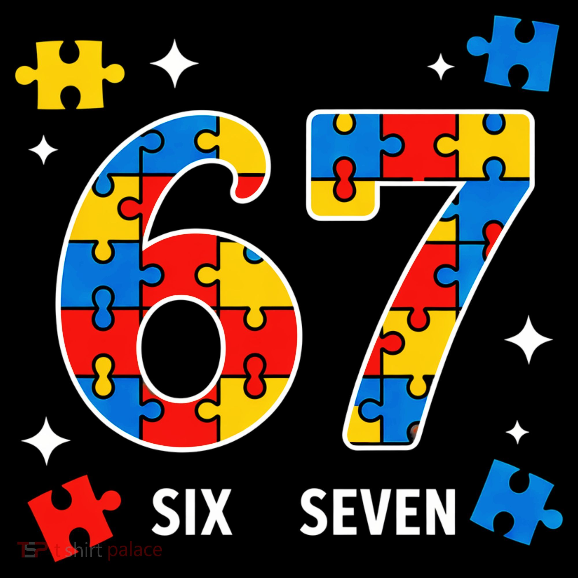 67 Autism Puzzle Six Seven Backpack