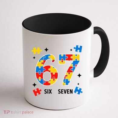 67 Autism Puzzle Six Seven Coffee Mug back