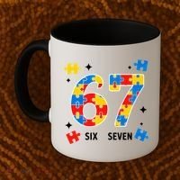 67 Autism Puzzle Six Seven Coffee Mug thumb 2