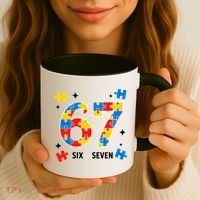 67 Autism Puzzle Six Seven Coffee Mug thumb 3