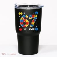 67 Autism Puzzle Six Seven Tumbler thumb 0