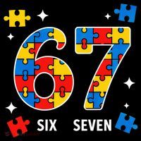 67 Autism Puzzle Six Seven Ornament thumb 1