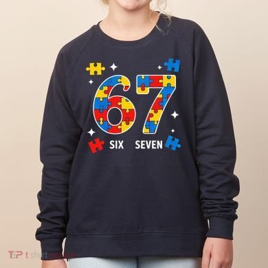67 Autism Puzzle Six Seven Women's Sweatshirt
