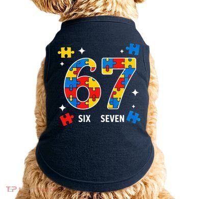 67 Autism Puzzle Six Seven Doggie Tank
