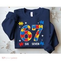 67 Autism Puzzle Six Seven Sweatshirt thumb 2