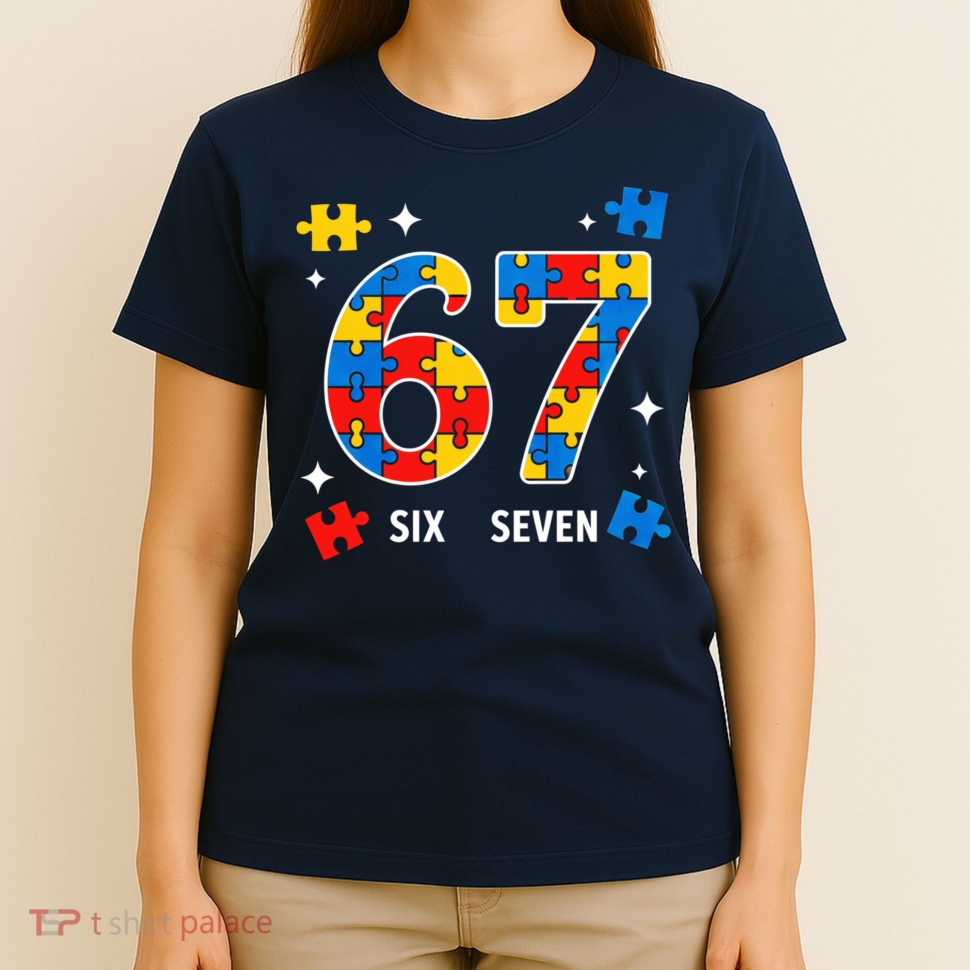 67 Autism Puzzle Six Seven T-Shirt