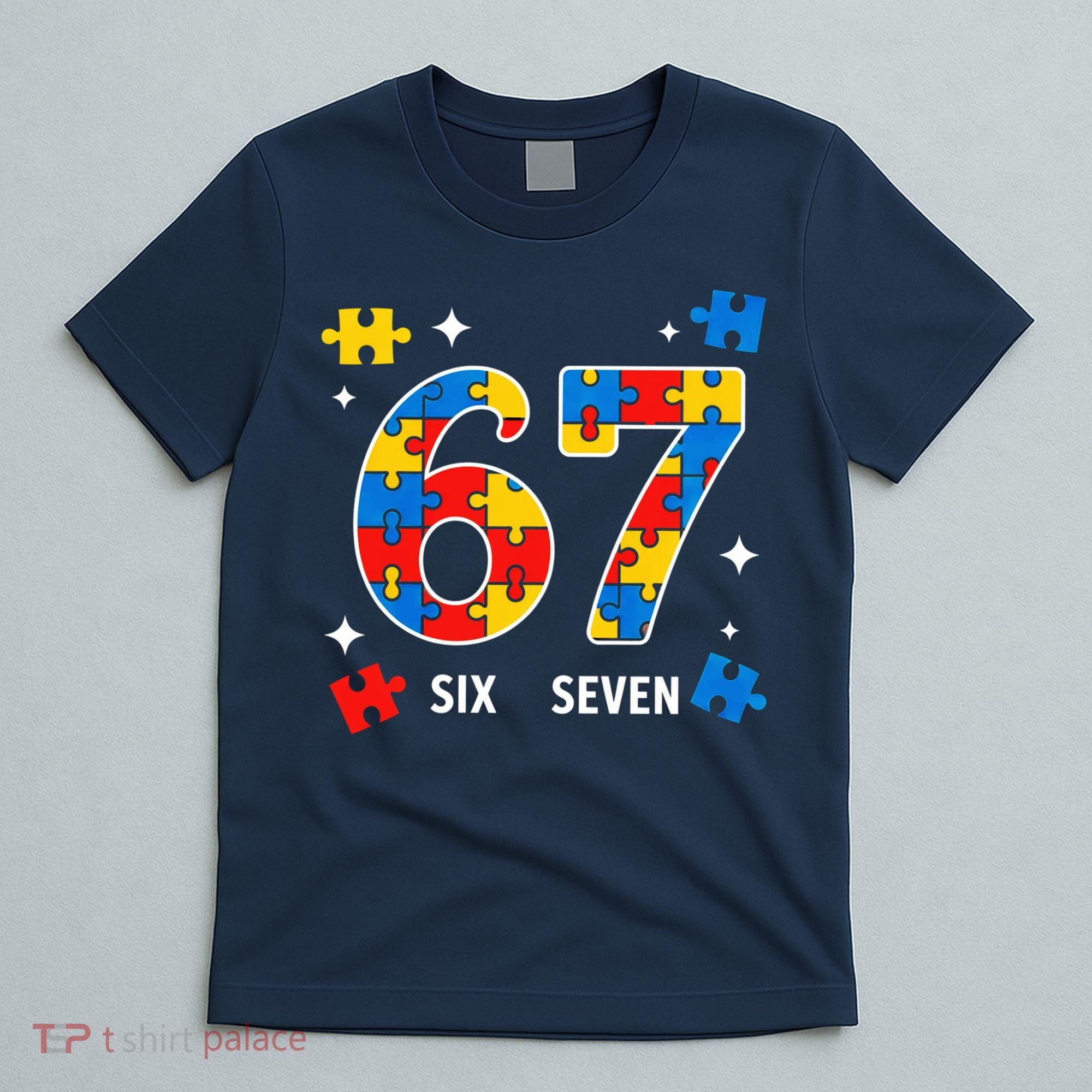 67 Autism Puzzle Six Seven T-Shirt