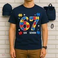 67 Autism Puzzle Six Seven T-Shirt thumb 6