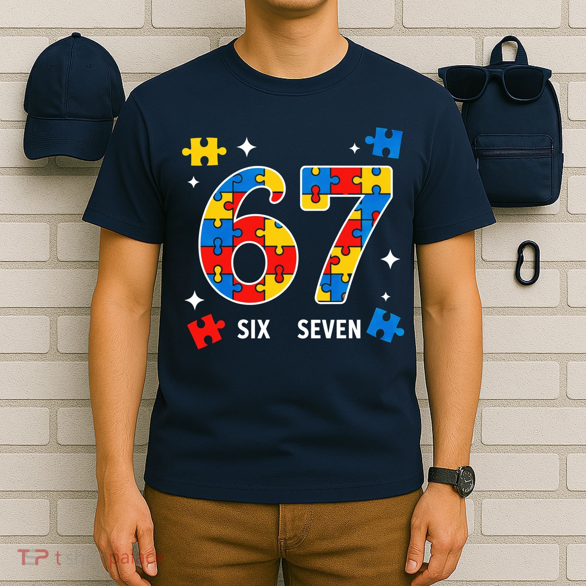 67 Autism Puzzle Six Seven T-Shirt