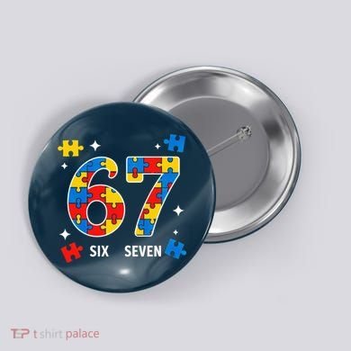 67 Autism Puzzle Six Seven Button