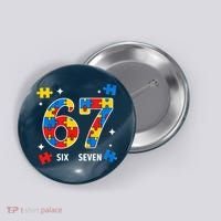 67 Autism Puzzle Six Seven Button thumb 0