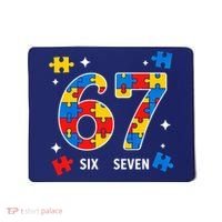 67 Autism Puzzle Six Seven Mousepad thumb 0