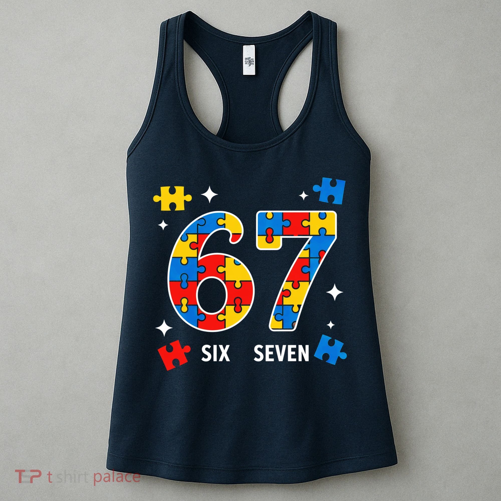 67 Autism Puzzle Six Seven Women's Tank Top