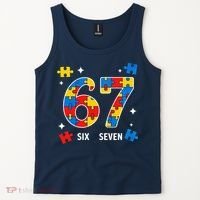 67 Autism Puzzle Six Seven Tank Top thumb 2