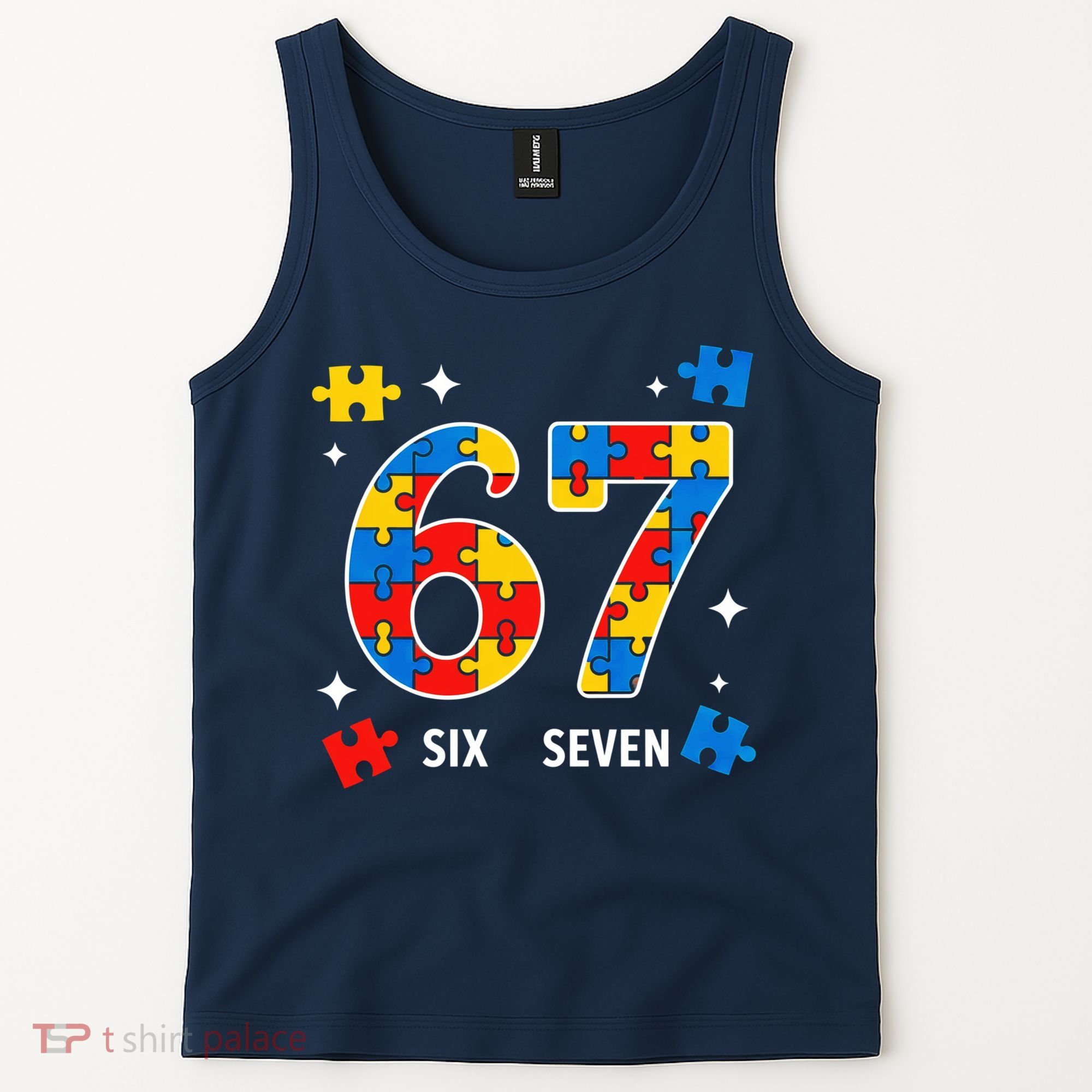 67 Autism Puzzle Six Seven Tank Top