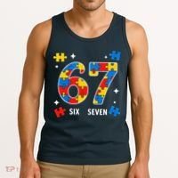 67 Autism Puzzle Six Seven Tank Top thumb 3