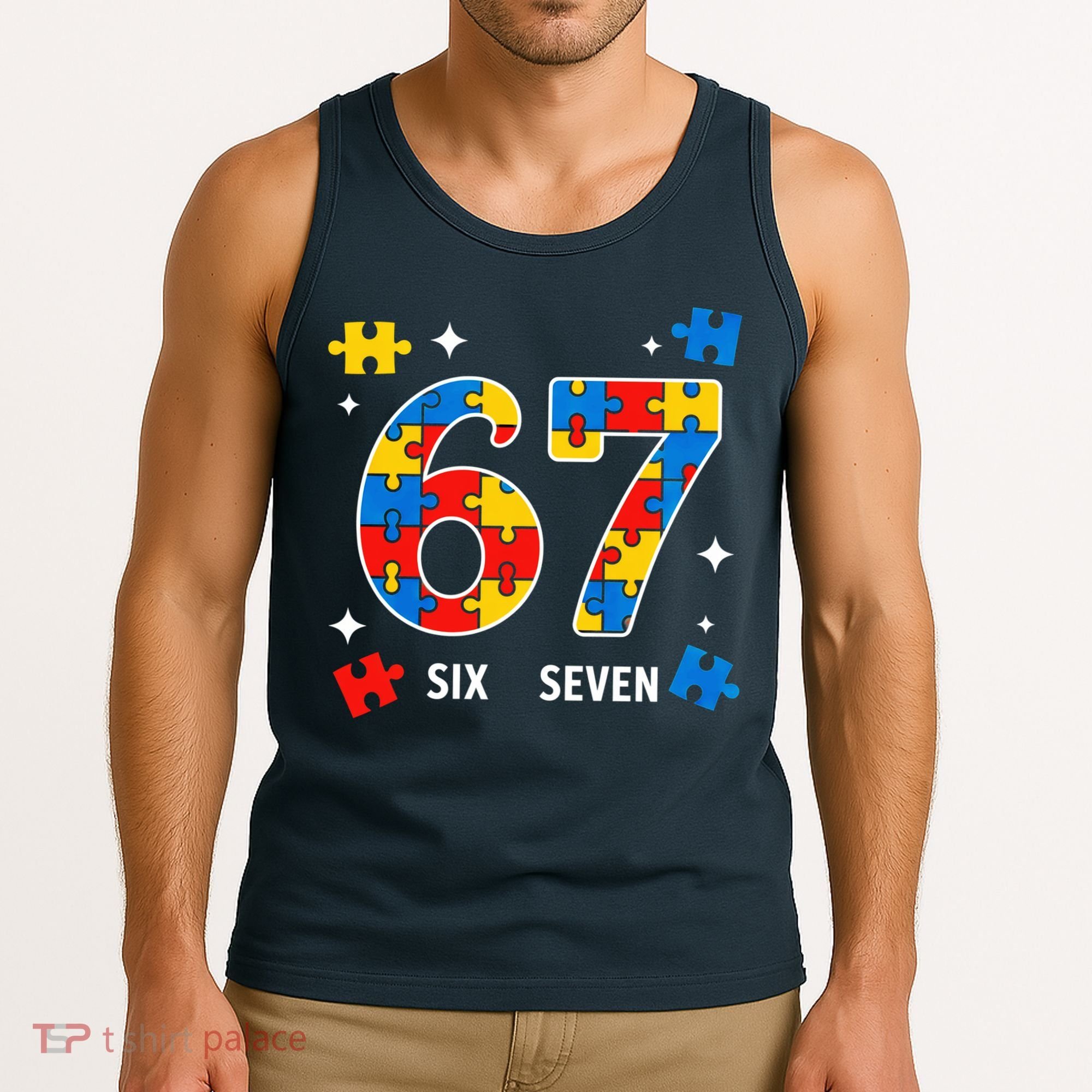 67 Autism Puzzle Six Seven Tank Top