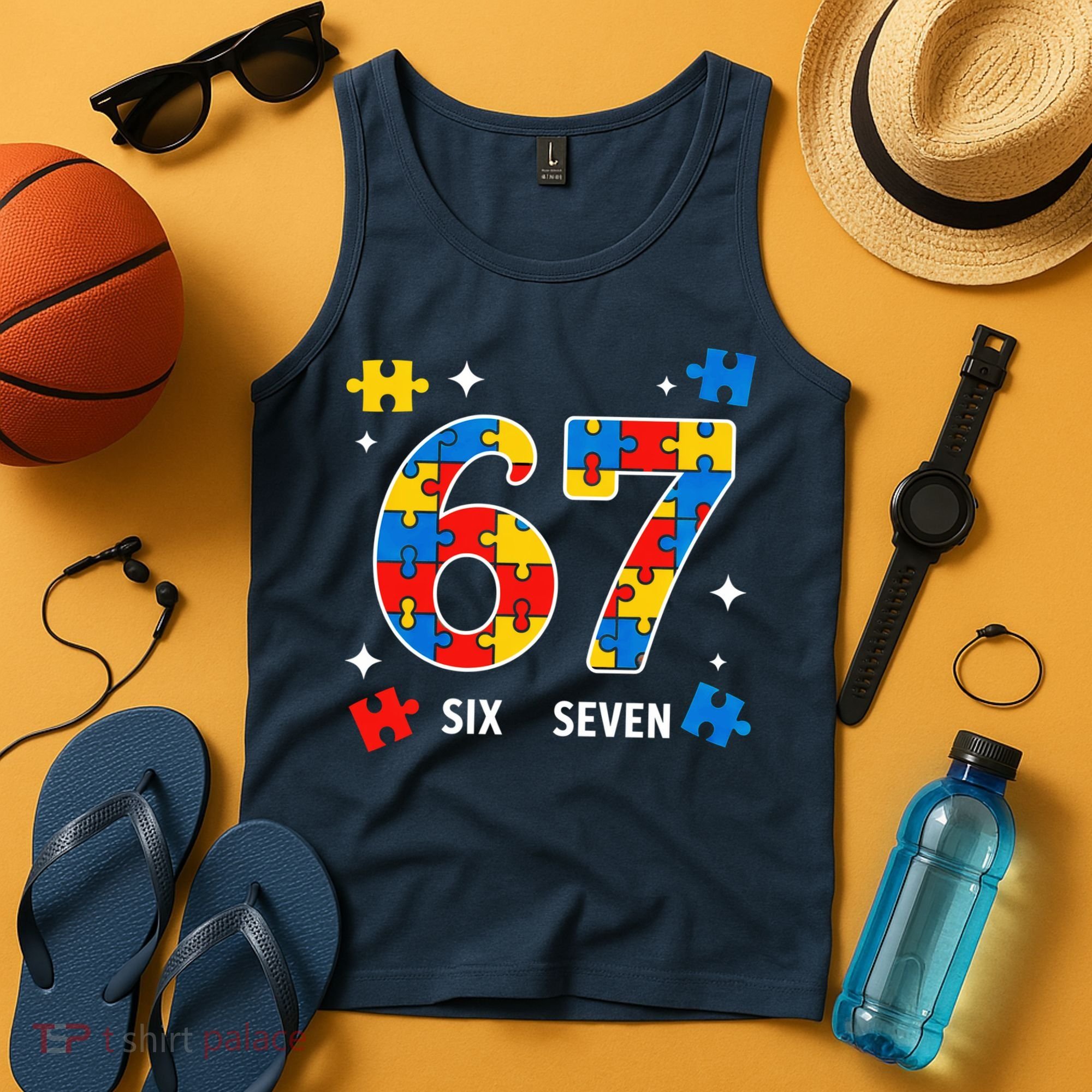 67 Autism Puzzle Six Seven Tank Top