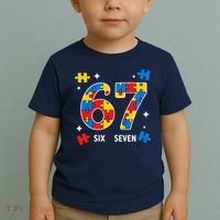 67 Autism Puzzle Six Seven Toddler T-Shirt thumb 2