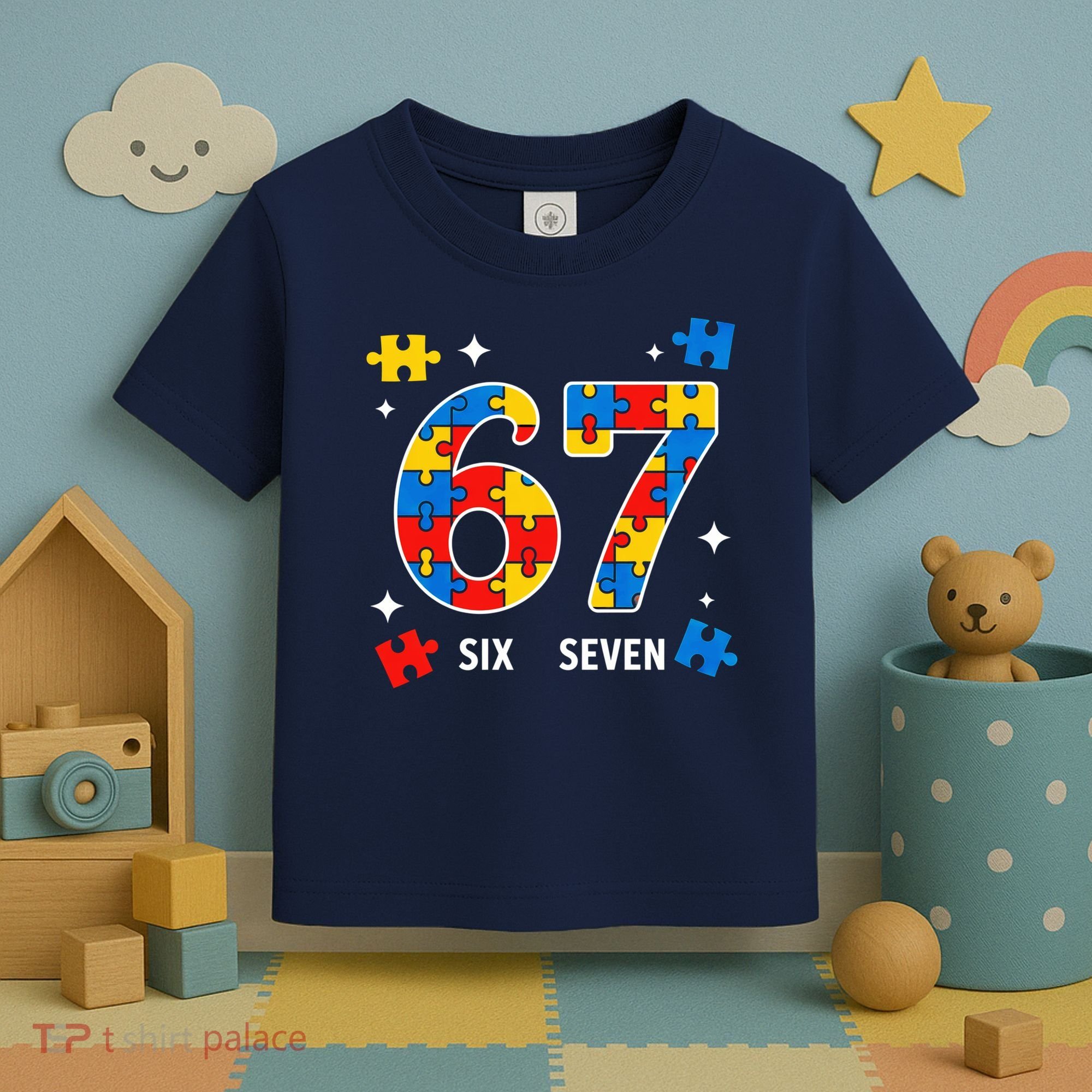 67 Autism Puzzle Six Seven Toddler T-Shirt