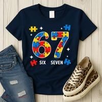 67 Autism Puzzle Six Seven Women's T-Shirt thumb 3