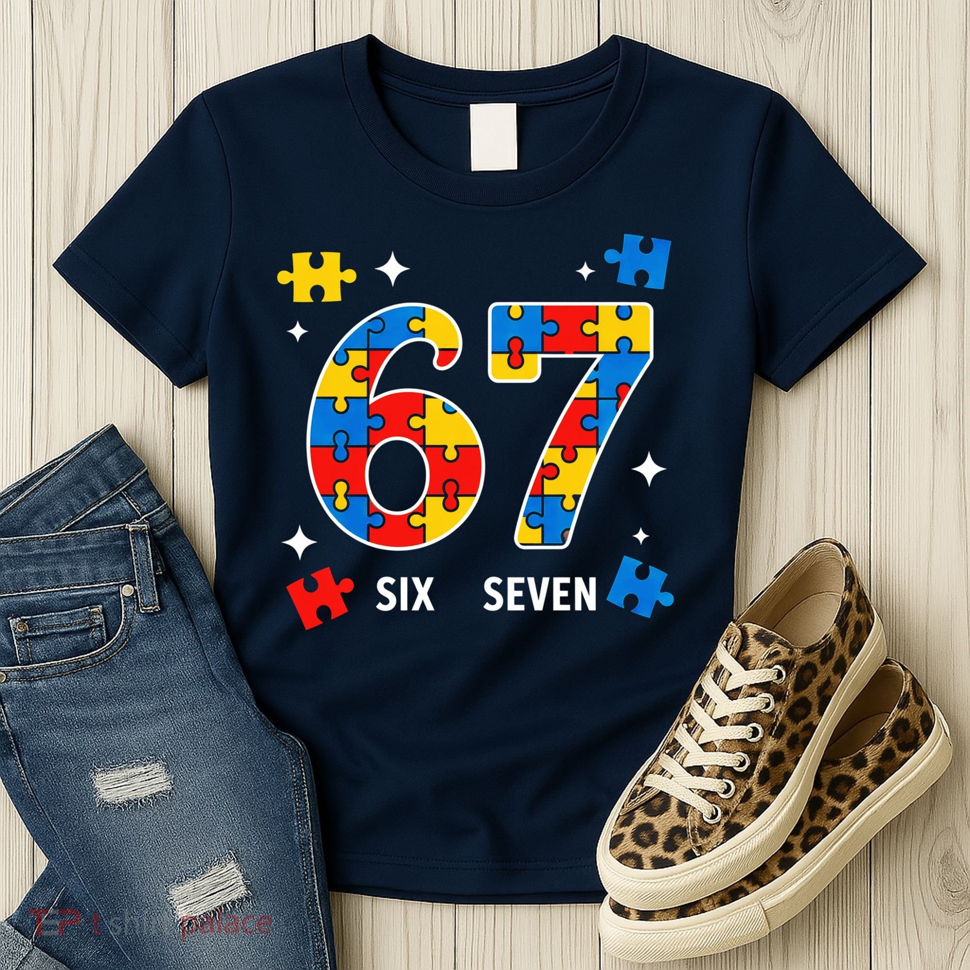 67 Autism Puzzle Six Seven Women's T-Shirt