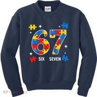67 Autism Puzzle Six Seven Kids Sweatshirt thumb 0