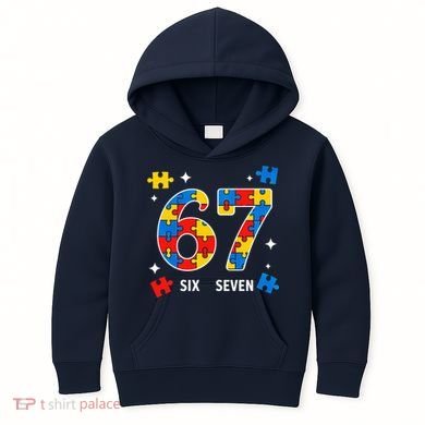 67 Autism Puzzle Six Seven Kids Hoodie