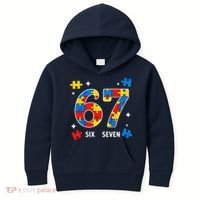 67 Autism Puzzle Six Seven Kids Hoodie thumb 0