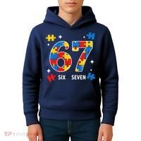 67 Autism Puzzle Six Seven Kids Hoodie thumb 4