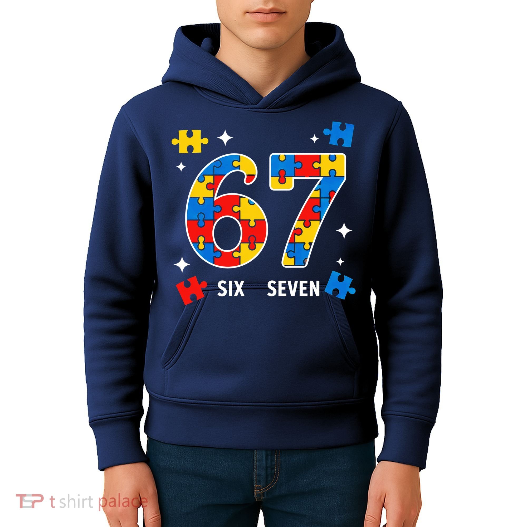 67 Autism Puzzle Six Seven Kids Hoodie